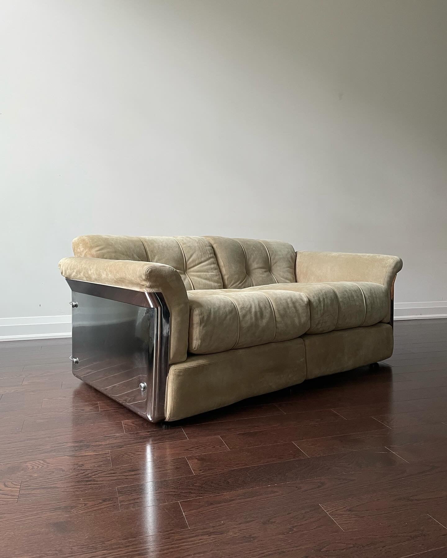Saporiti Italia Chrome Casement Loveseat