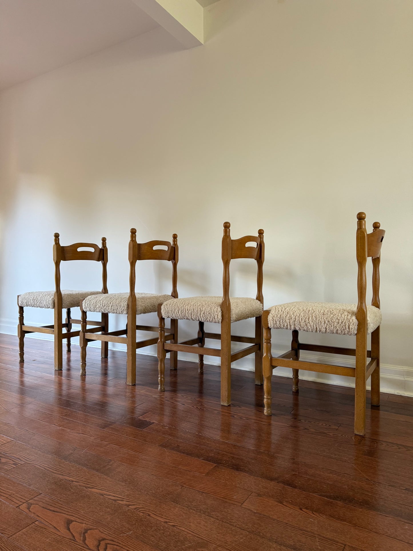 Turned Pine Dining Chairs, 1960s