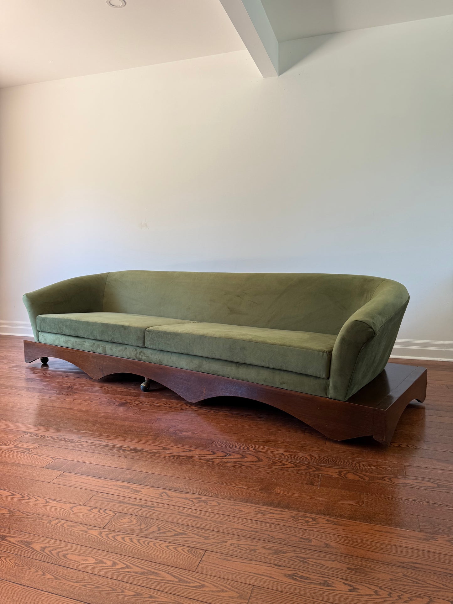Walnut Platform Sofa Attributed to Adrian Pearsall, 1960s