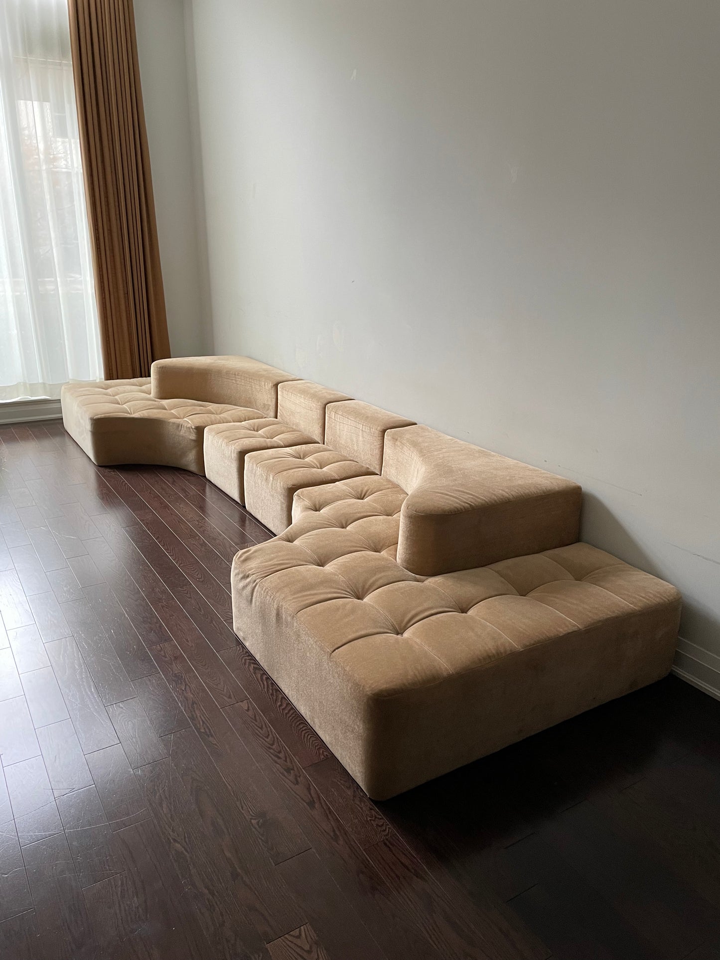 Vintage Custom Velvet Modular Sofa