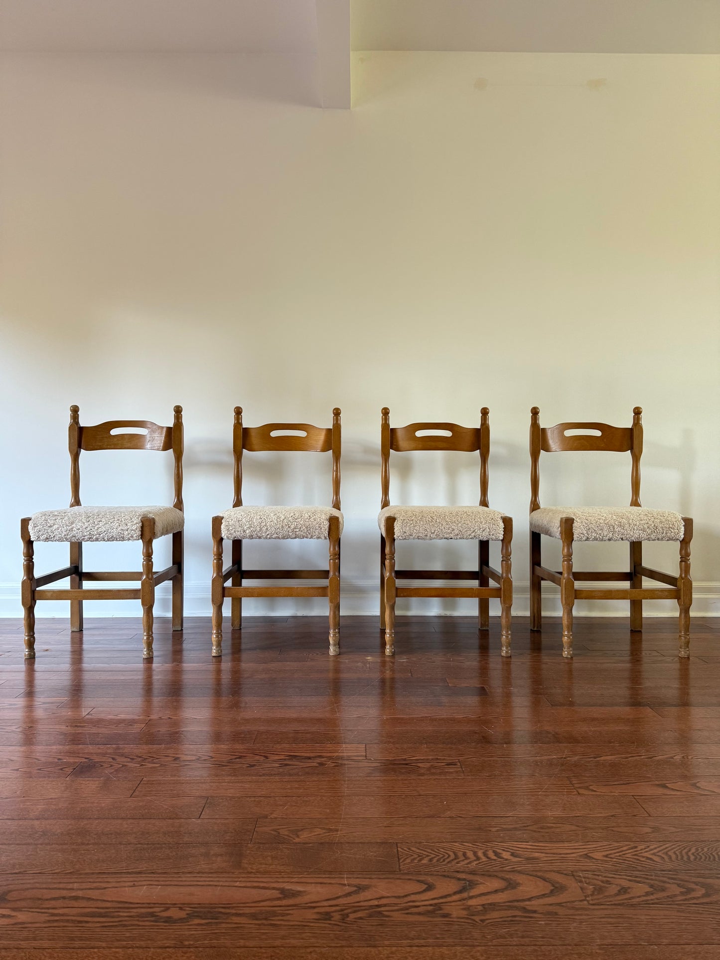Turned Pine Dining Chairs, 1960s