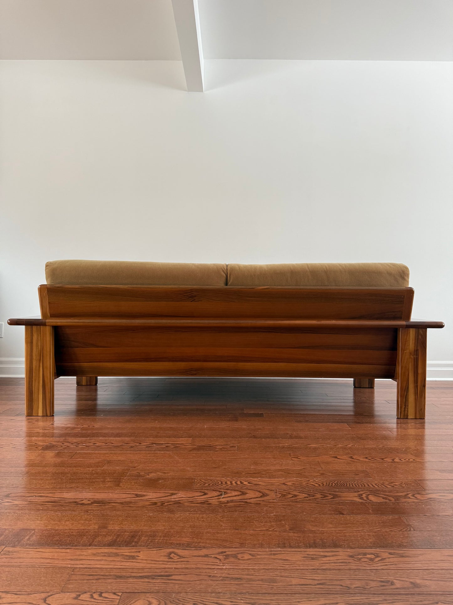 Walnut Sofa by Mario Marenco for Mobil Girgi, 1970s