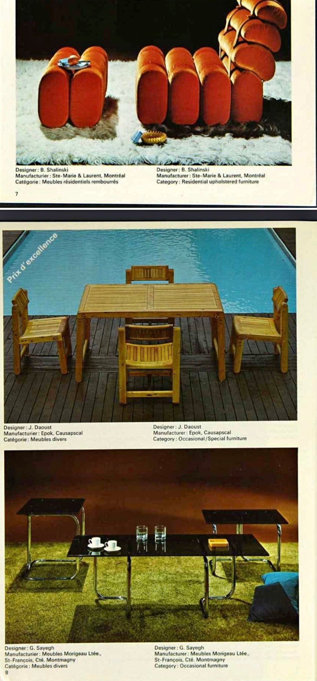 Pine Occasional Chairs & Table for Epok by Jacques Daoust