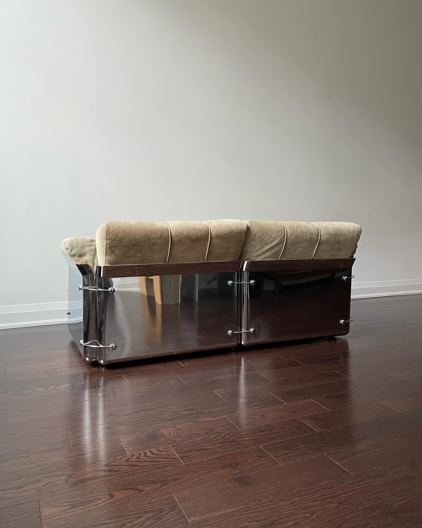 Saporiti Italia Chrome Casement Loveseat