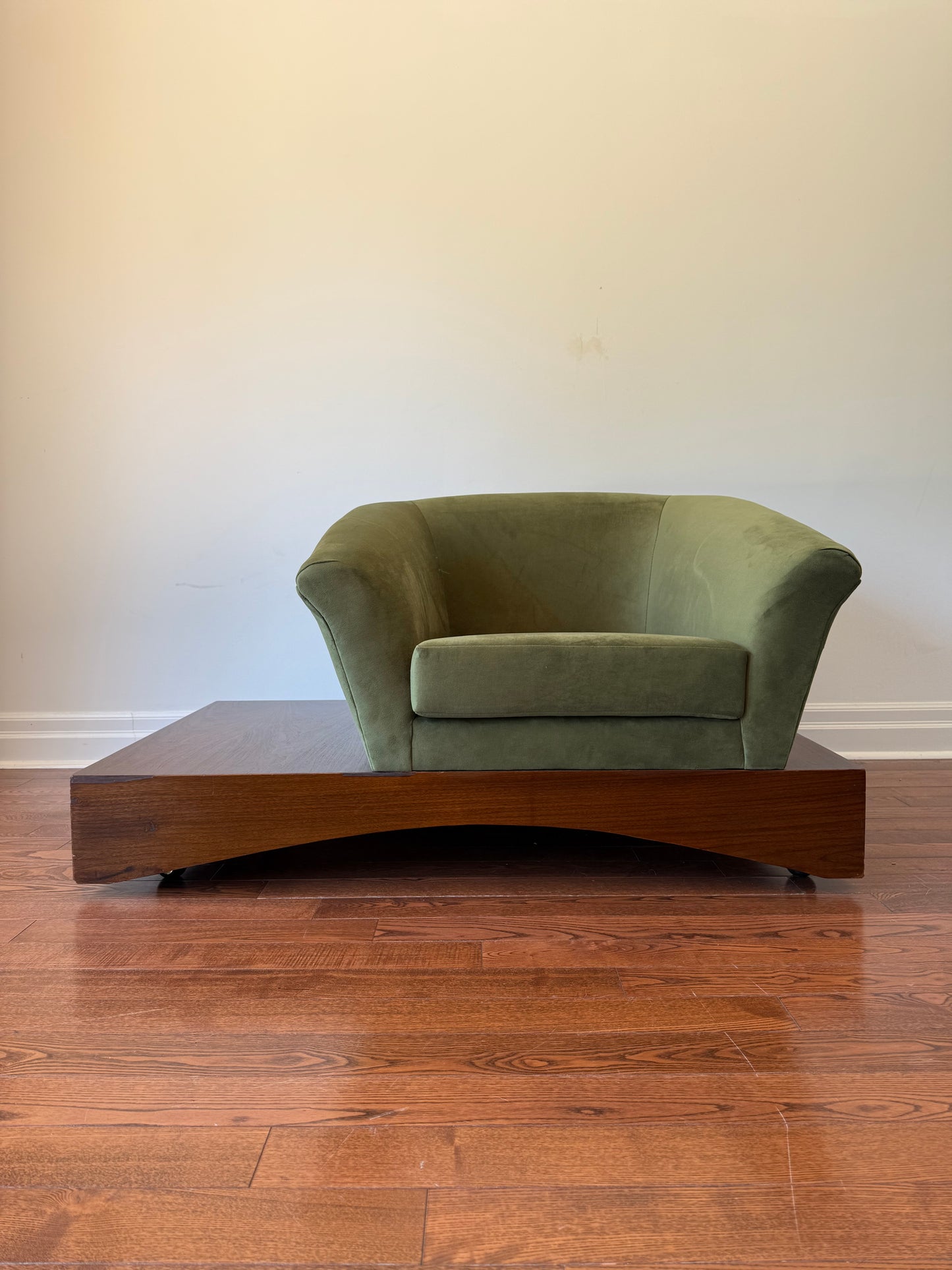 Walnut Platform Armchair Attributed to Adrian Pearsall, 1960s