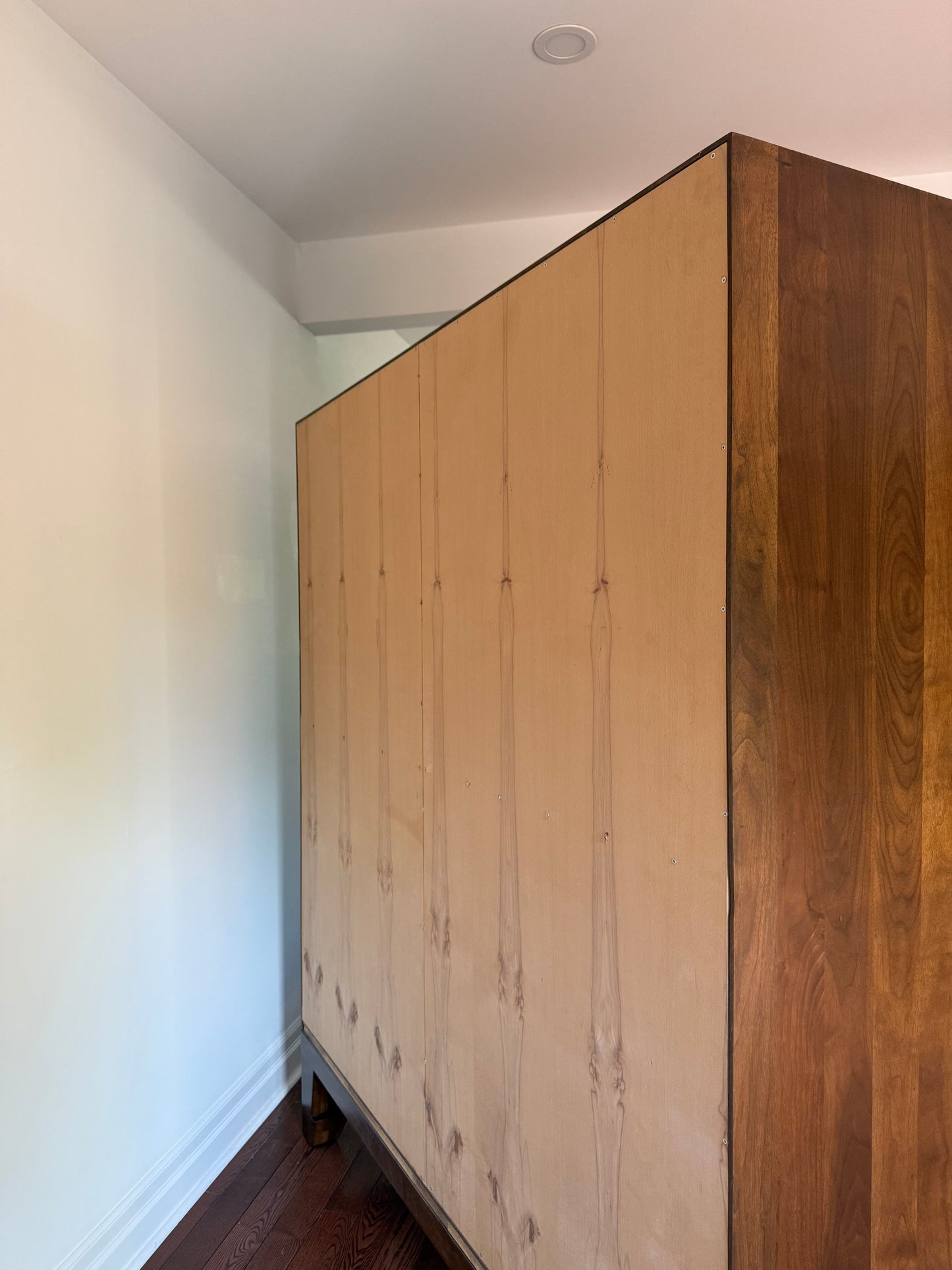 Four Door Walnut & Leather Cabinet