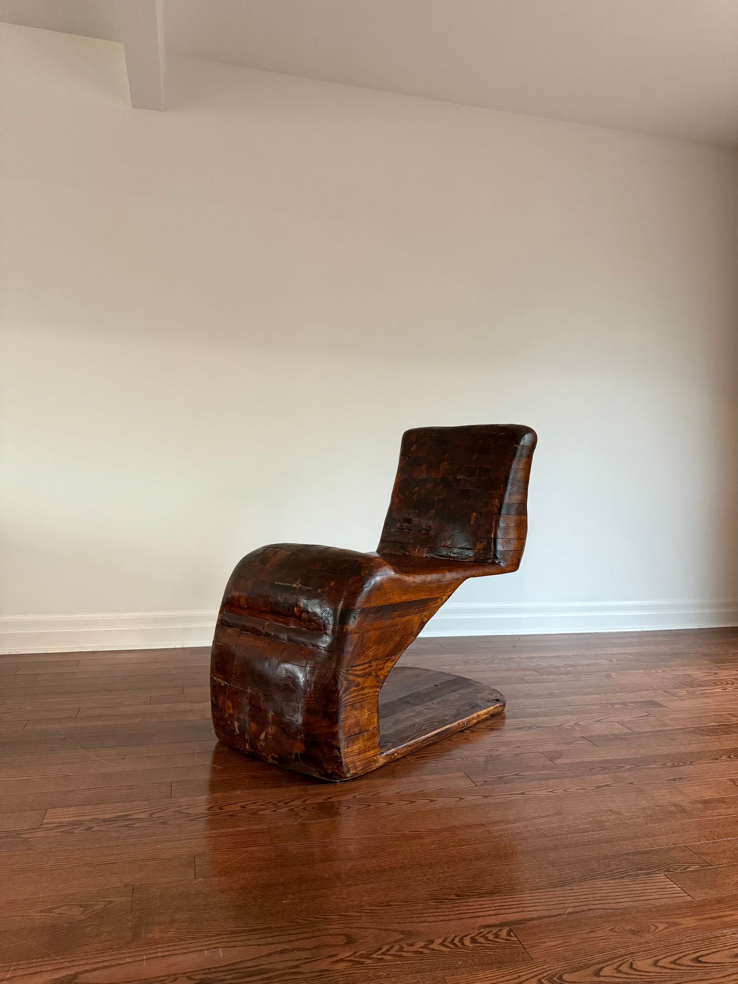 Handmade Oak Cantilevered Lounge Chair