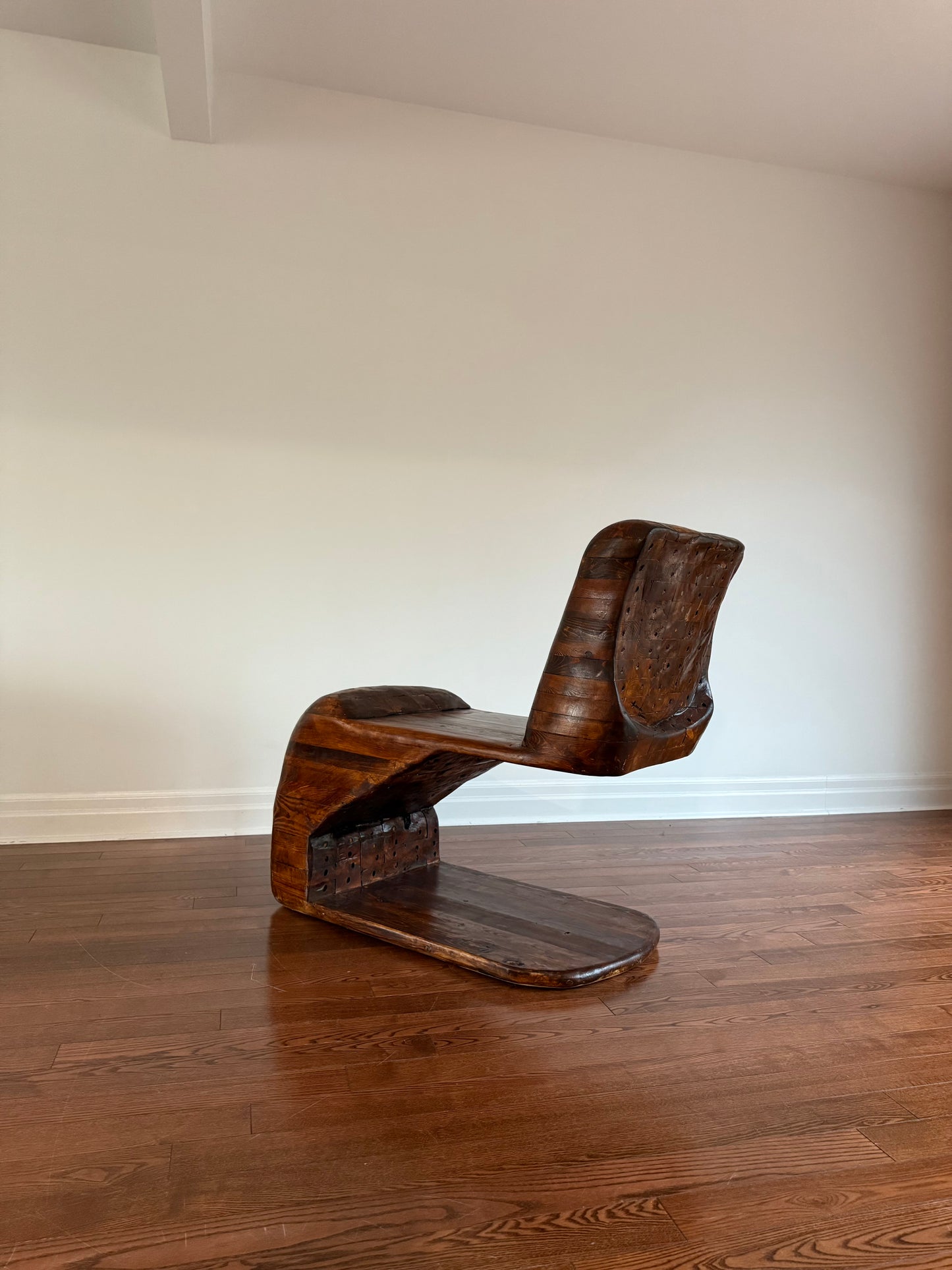 Handmade Oak Cantilevered Lounge Chair