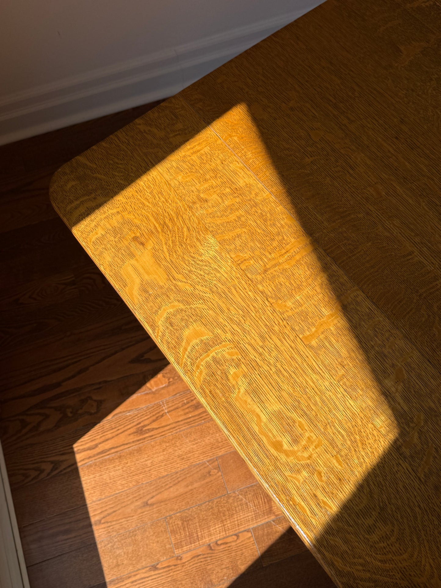 Oak Sawn Dining Table, Early 20th Century