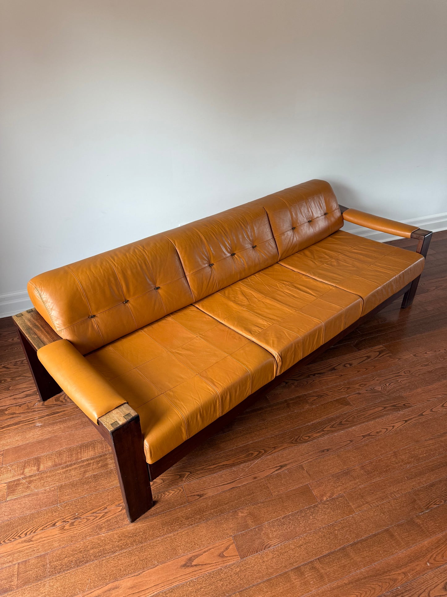 Brazilian Patchwork Leather Sofa, 1960s