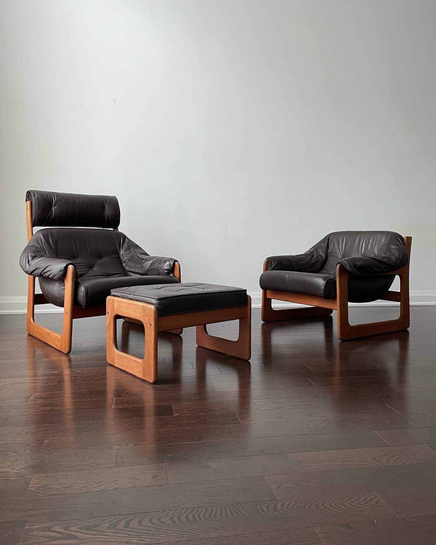 Vintage Interna Teak & Leather Lounge Chair