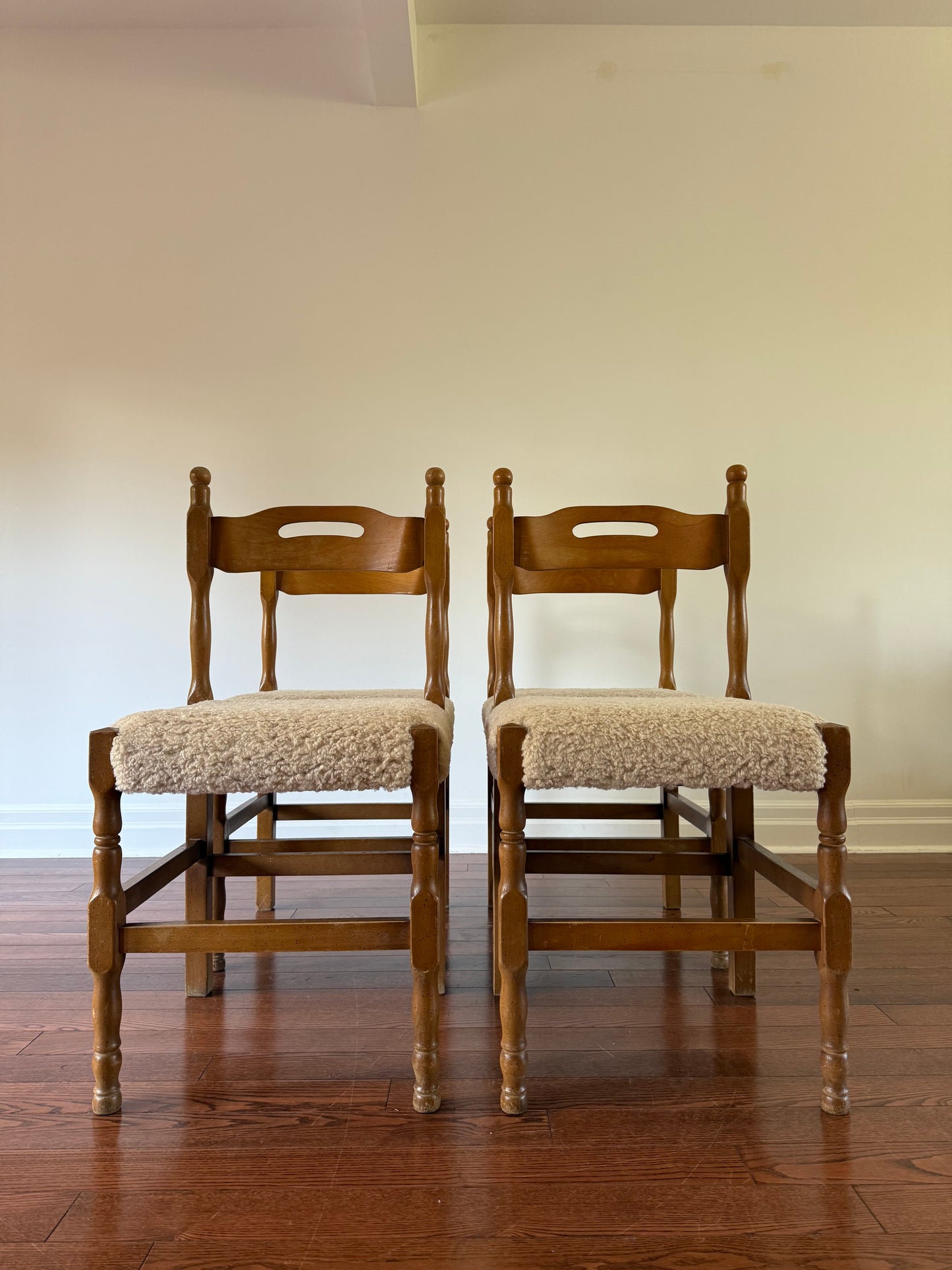 Turned Pine Dining Chairs, 1960s
