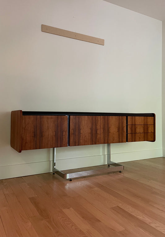 Ste Marie & Laurent Rosewood & Chrome Executive Credenza