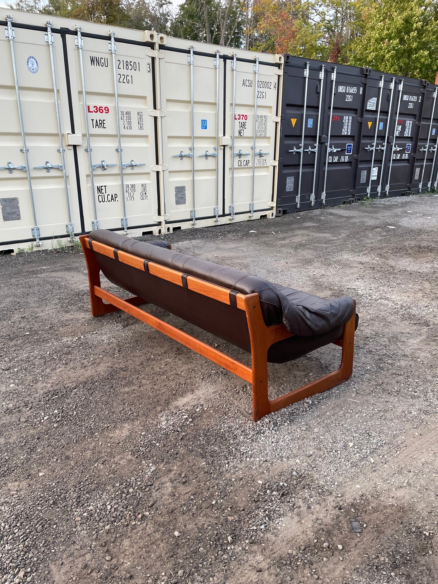 Vintage Interna Teak & Leather Sofa