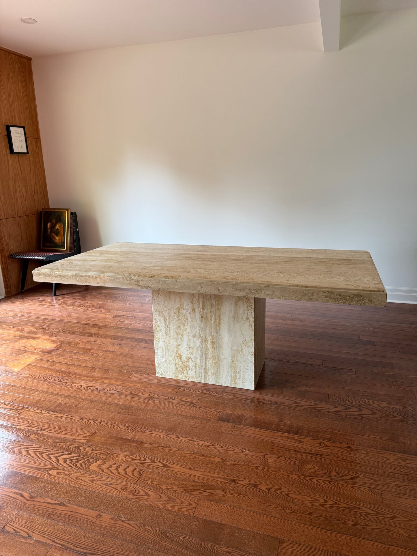 Travertine Dining Table, 1980s
