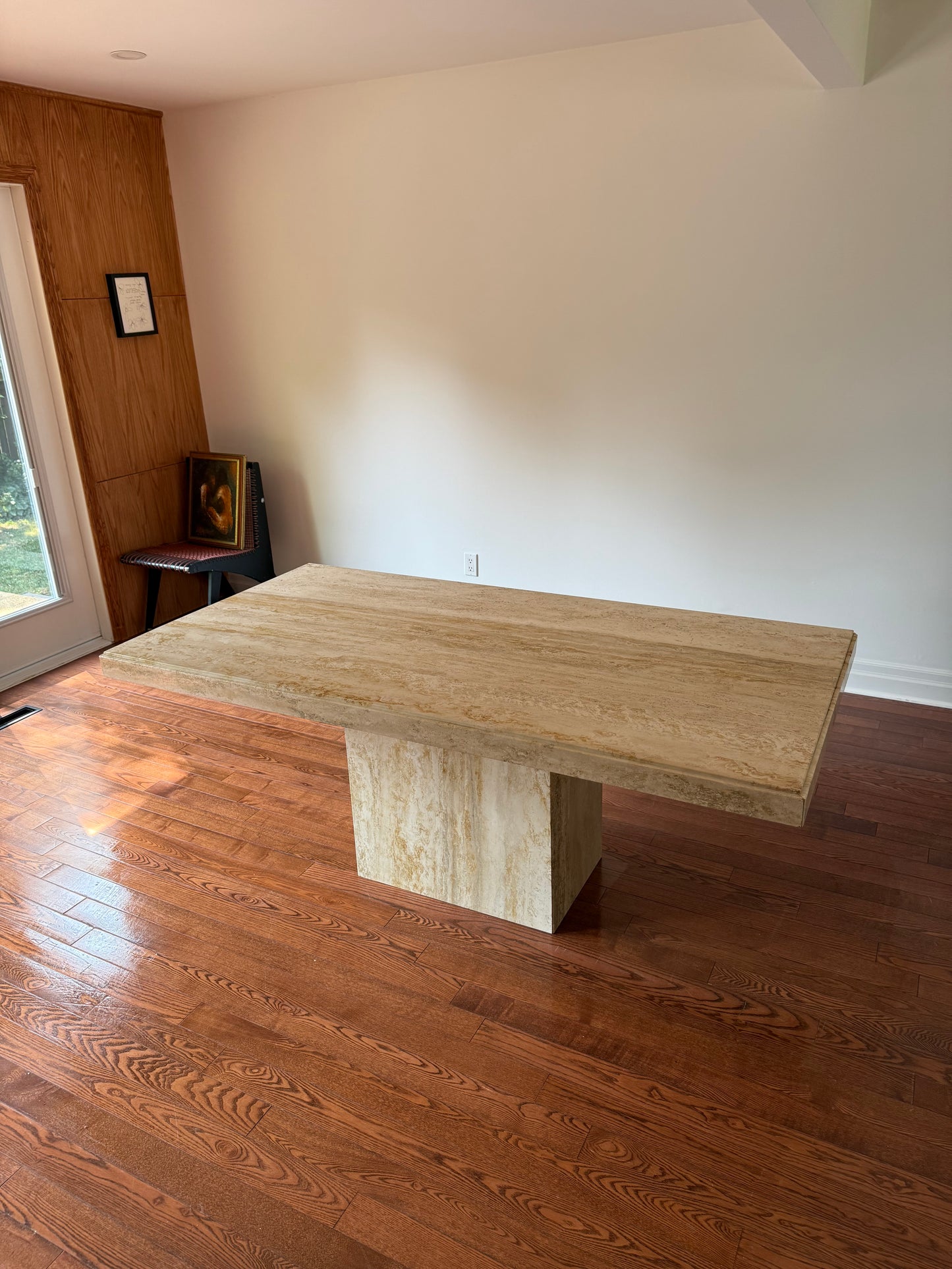 Travertine Dining Table, 1980s