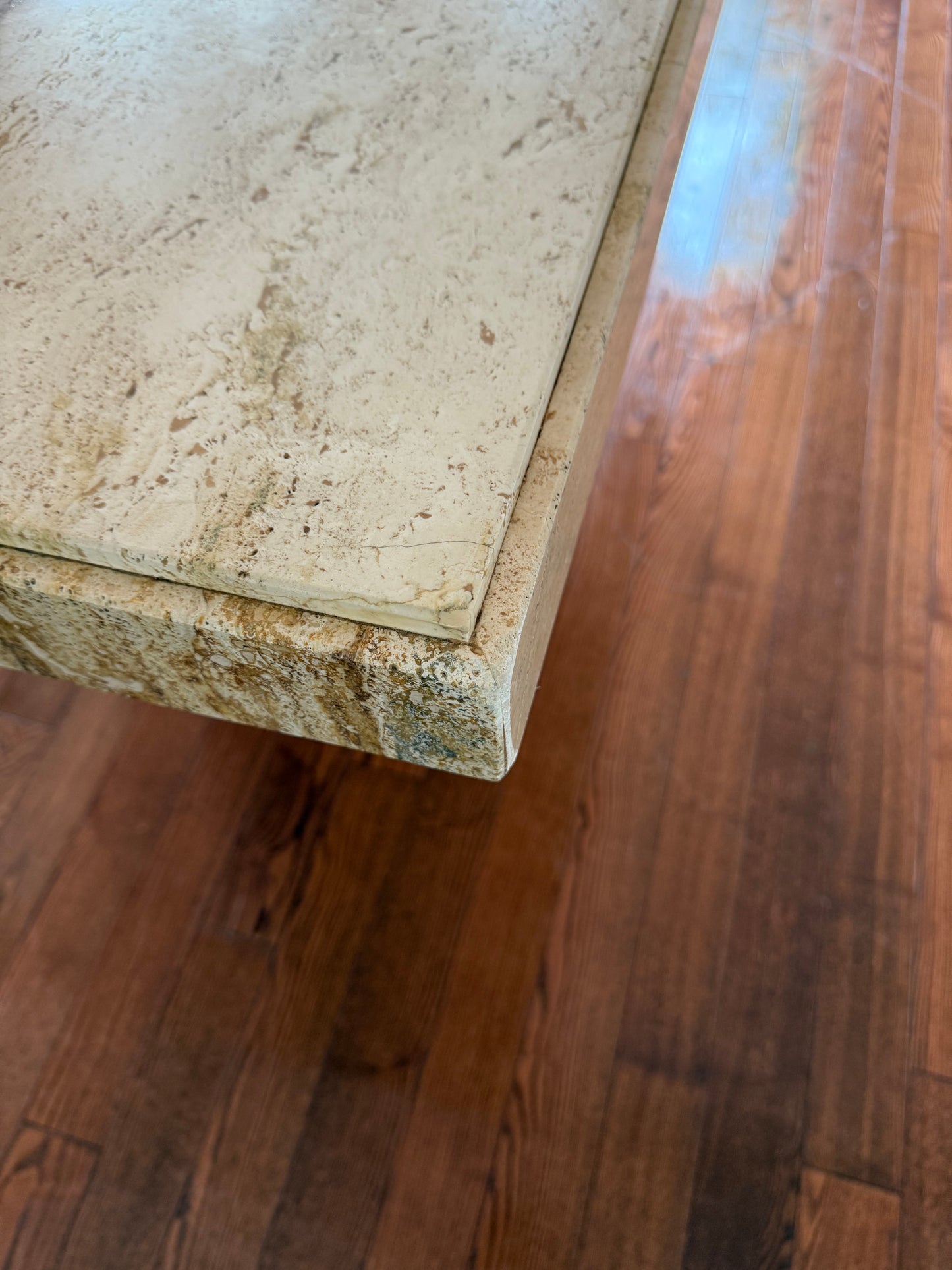 Travertine Dining Table, 1980s