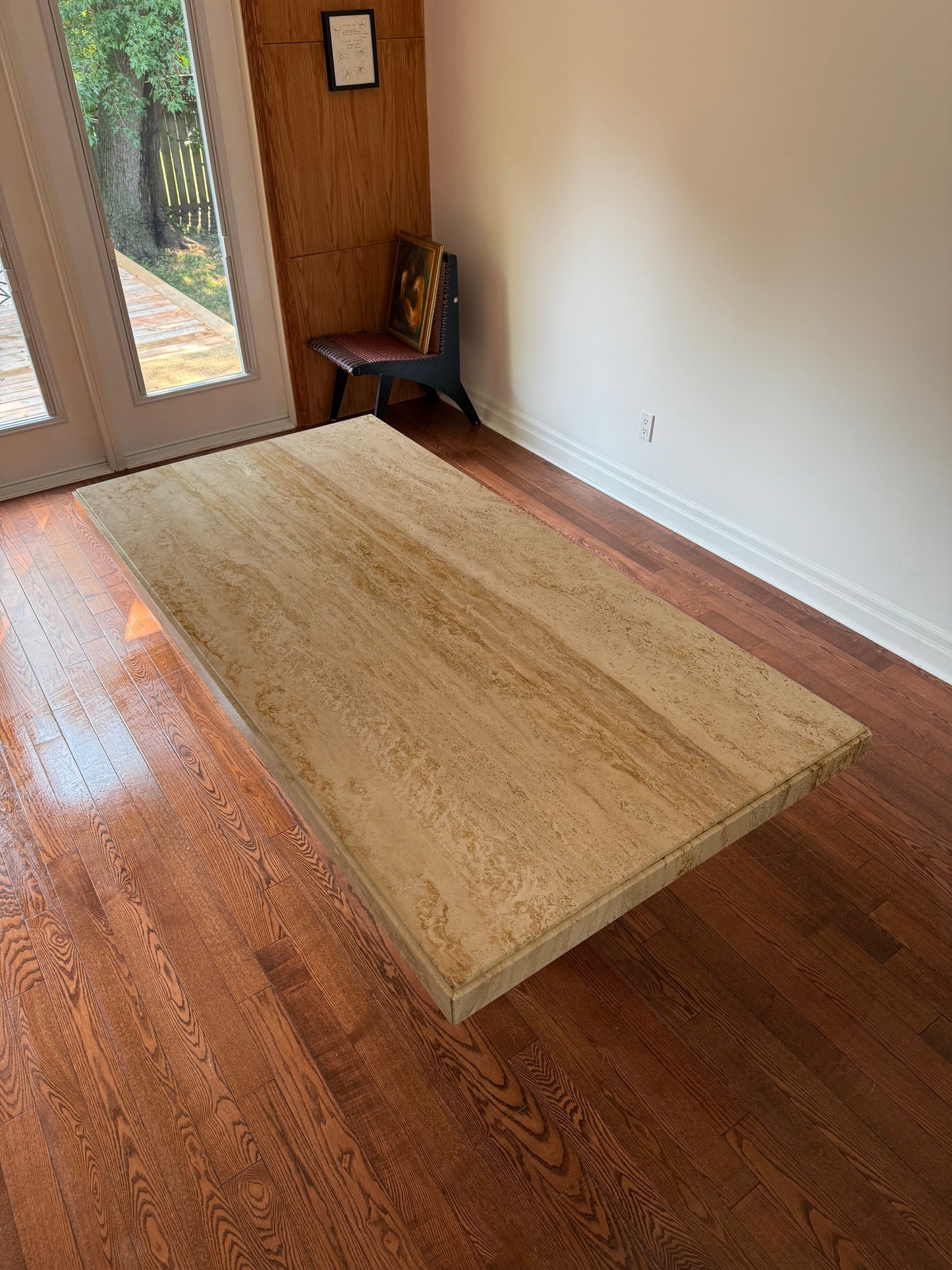 Travertine Dining Table, 1980s