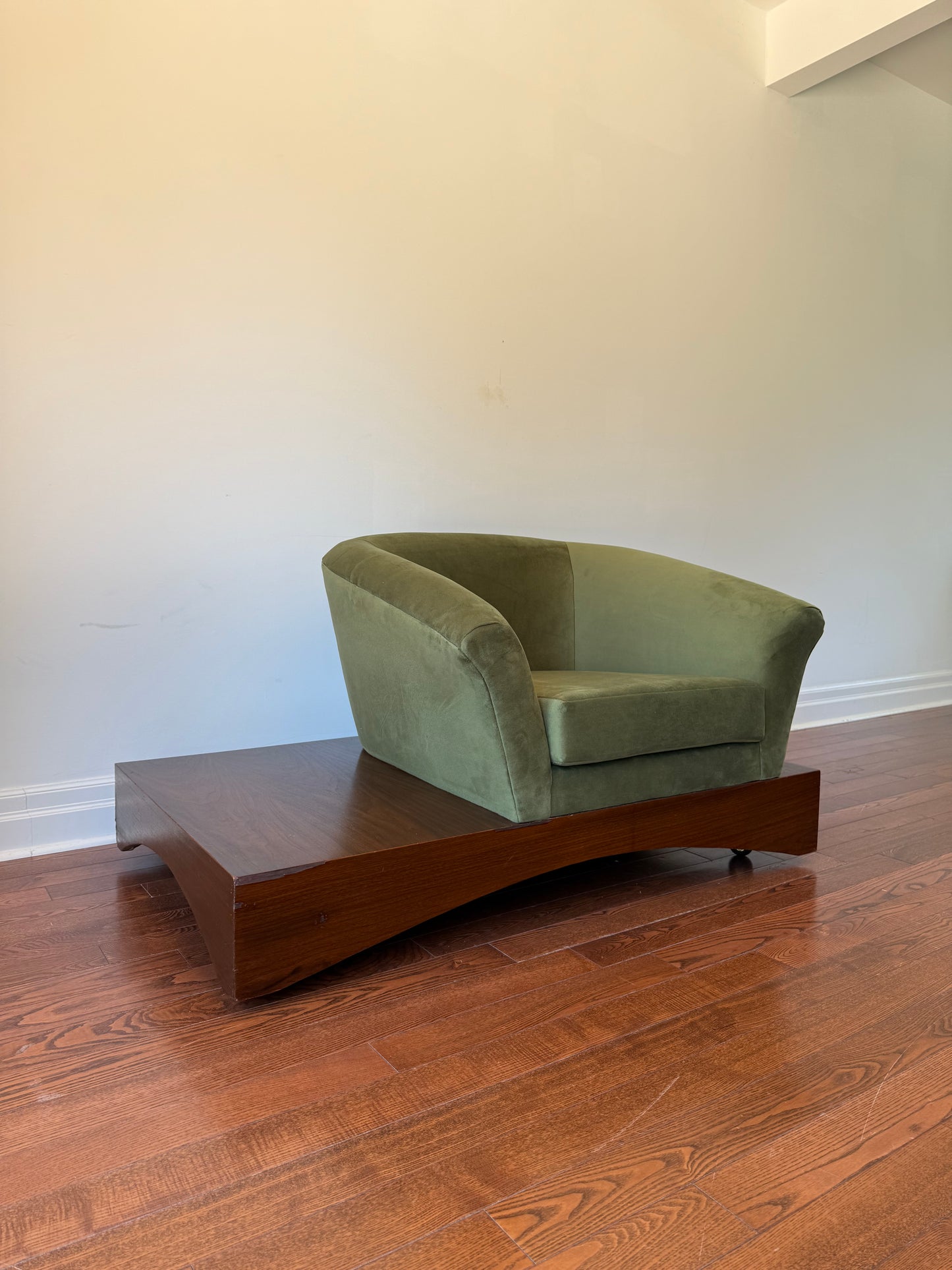 Walnut Platform Armchair Attributed to Adrian Pearsall, 1960s