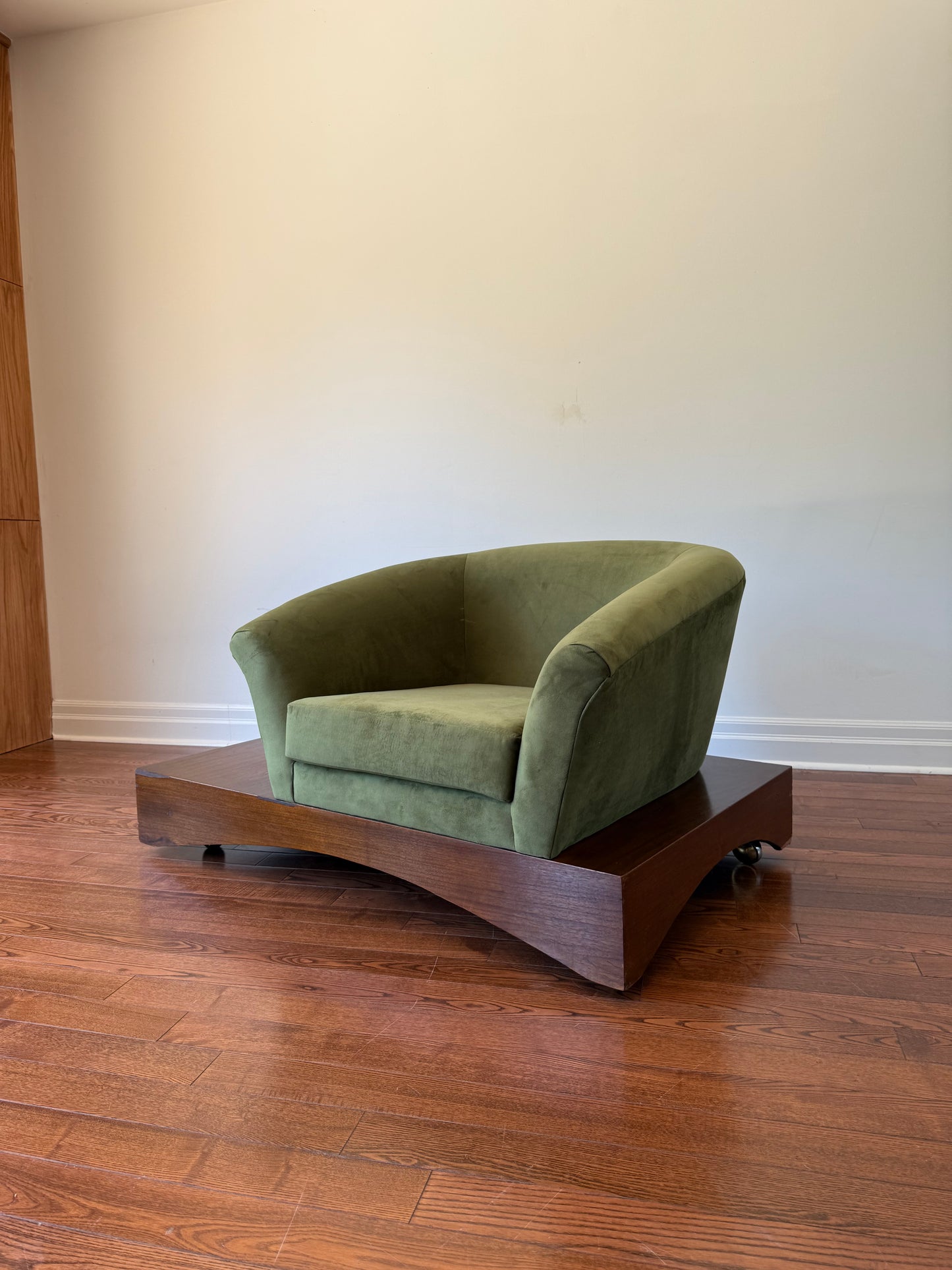 Walnut Platform Armchair Attributed to Adrian Pearsall, 1960s