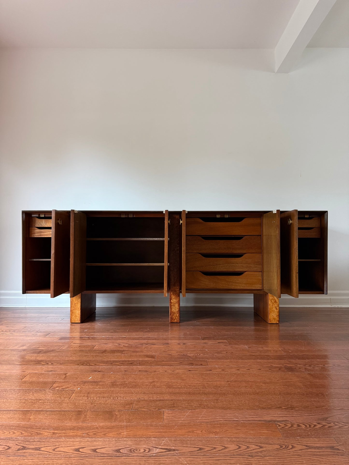 Vintage Walnut & Burlwood Sideboard