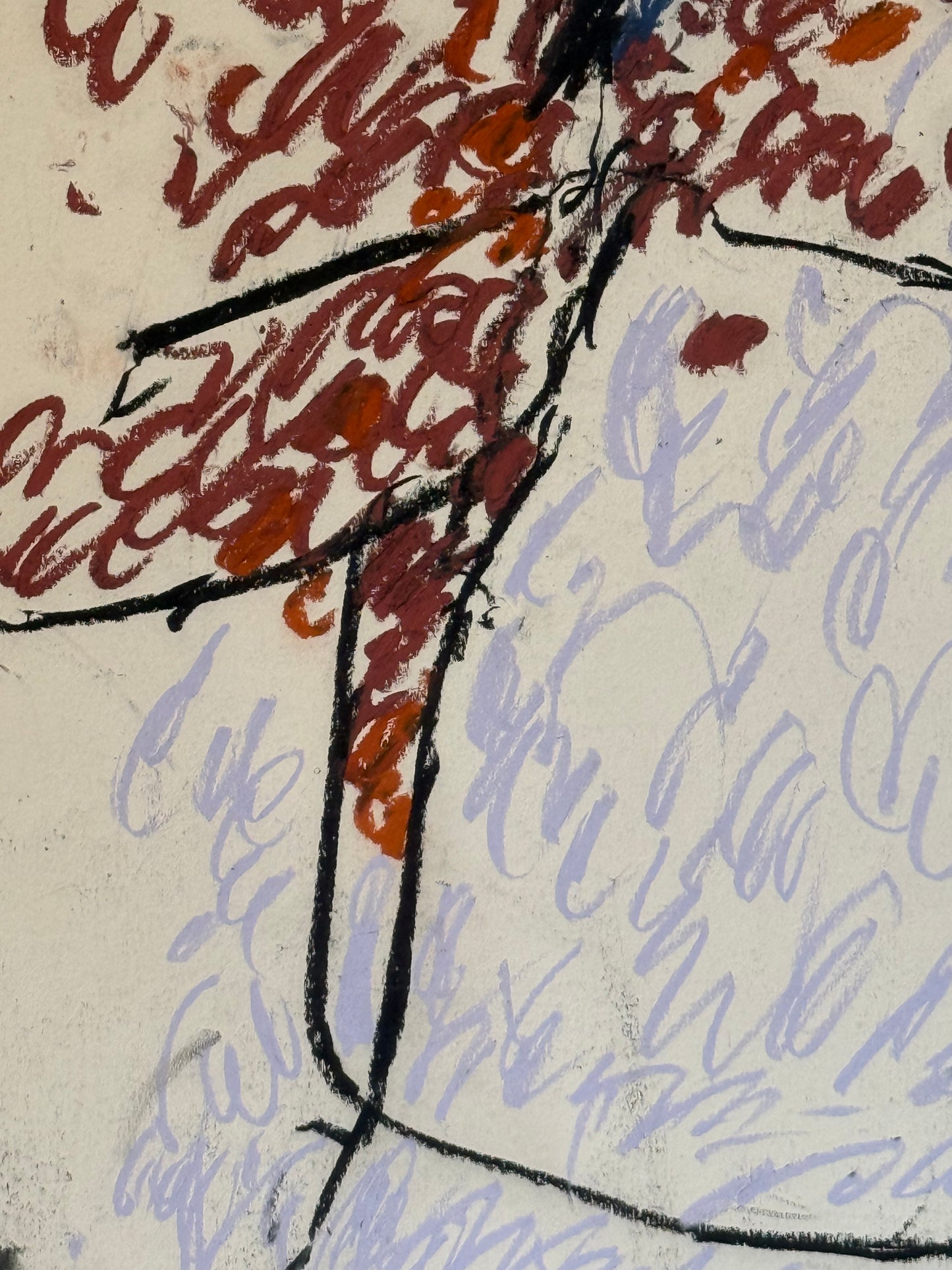 Untitled Drawing, pastel on paper, 30" x 22", 2026