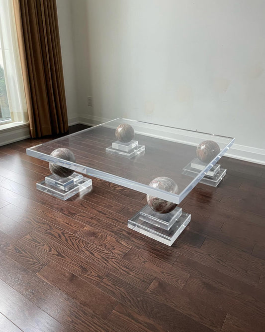 Acrylic and Marble Coffee Table