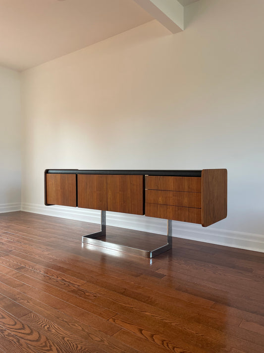 Ste. Marie & Laurent Rosewood & Chrome Executive Credenza