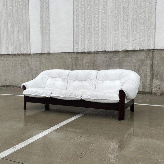 Probel White Leather Sofa Jean Gillon