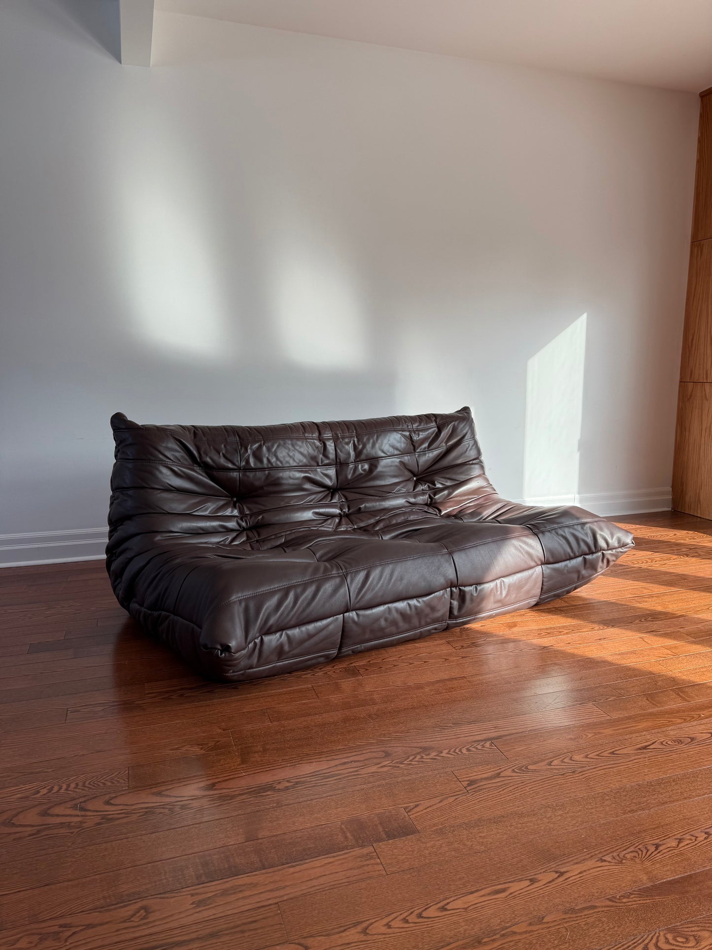 Togo Sofa in Chocolate Brown Leather by Michel Ducaroy for Ligne Roset