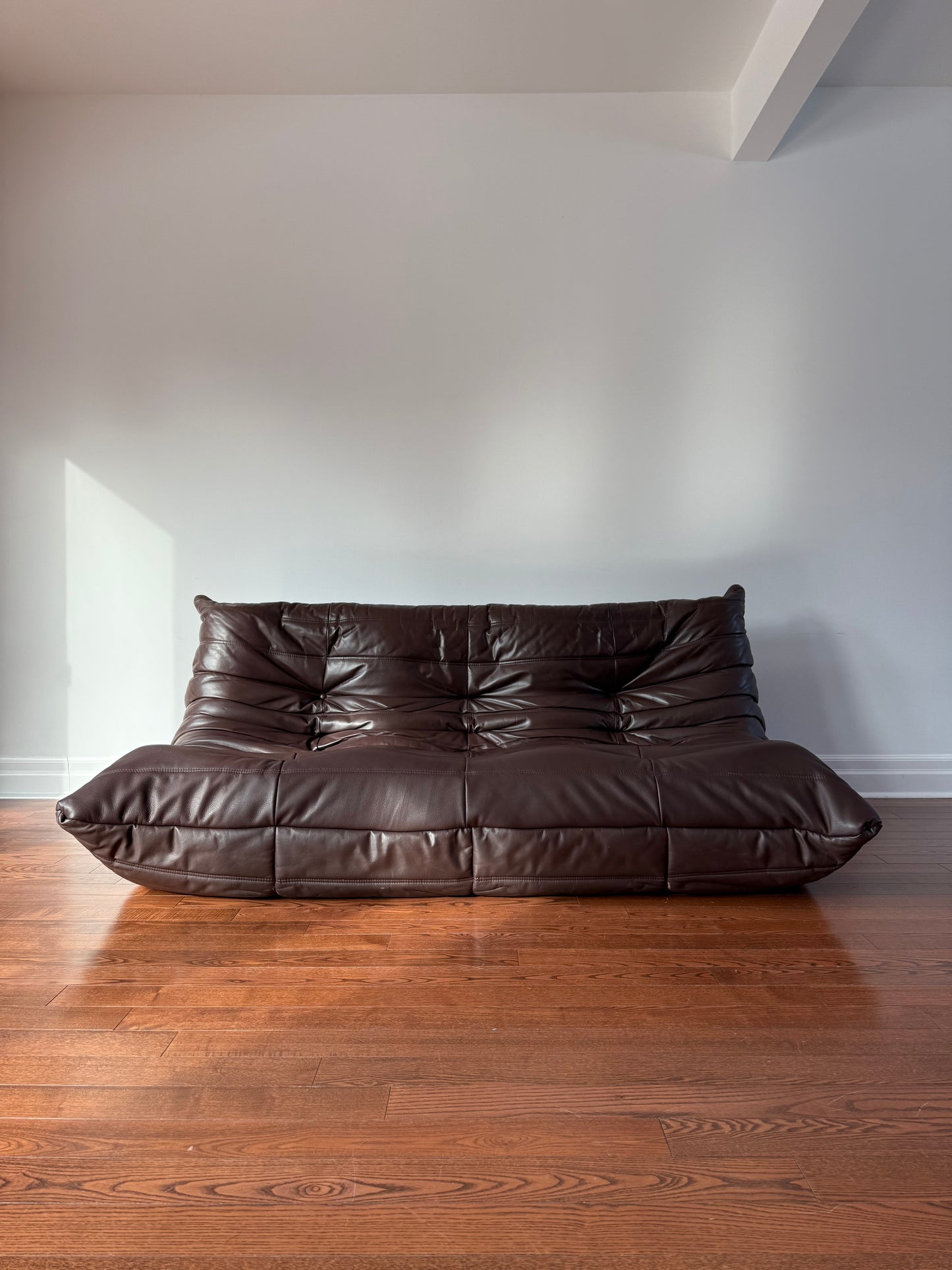 Togo Sofa in Chocolate Brown Leather by Michel Ducaroy for Ligne Roset