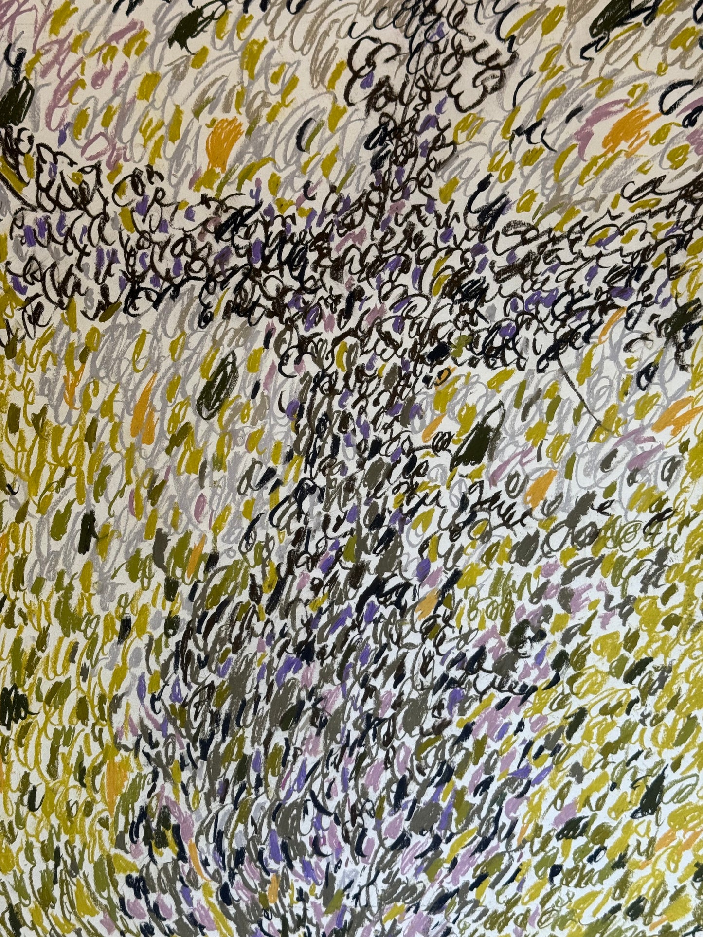 Untitled Drawing, pastel on paper, 30" x 22", 2026