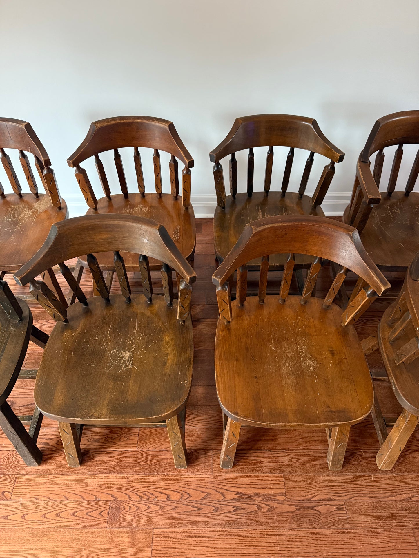 148 x Solid Oak Restaurant, Pub, Bistro or Dining Chairs, 1980 Lo