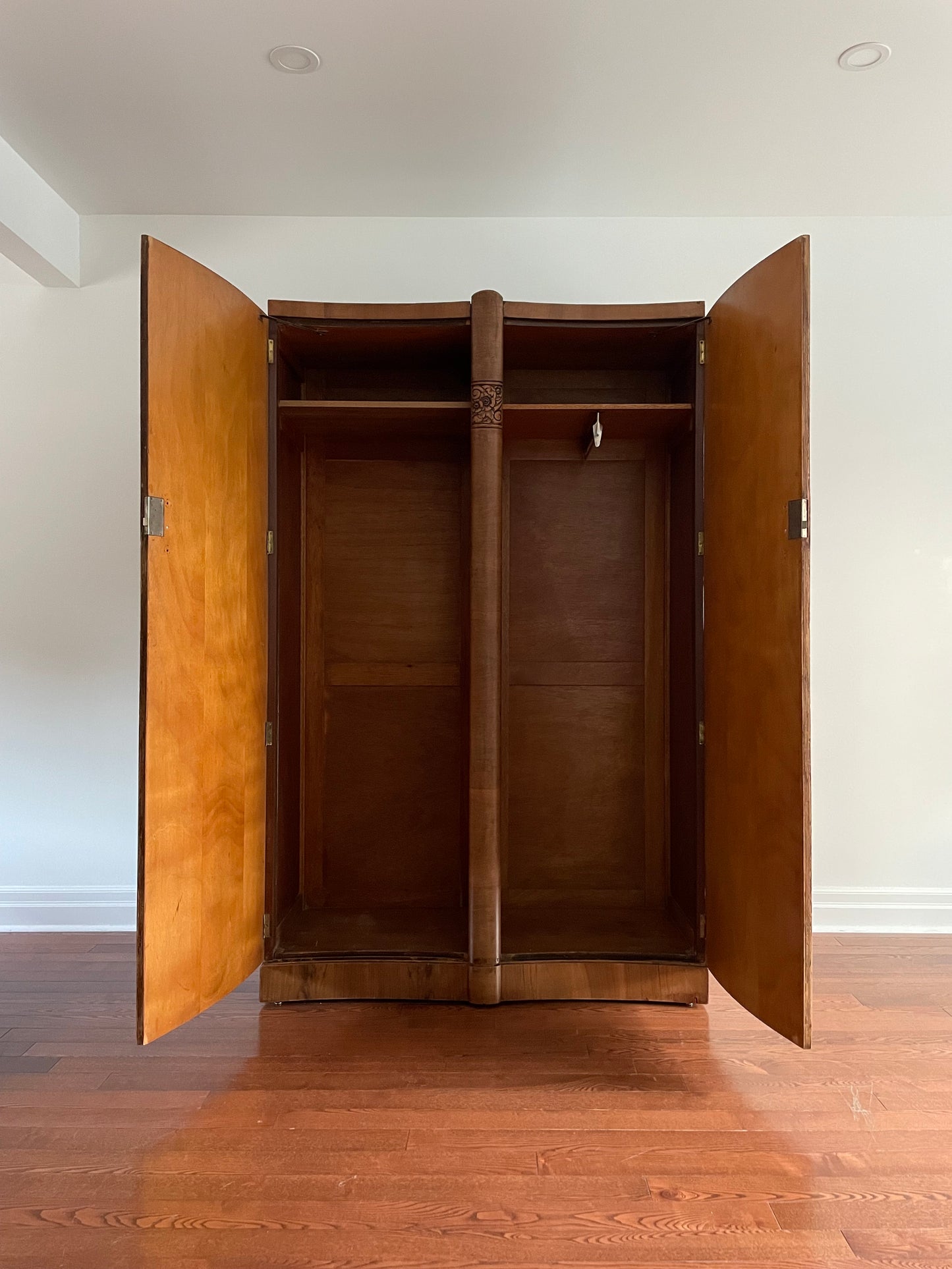 Early 20th Century Walnut Burl Wardrobe