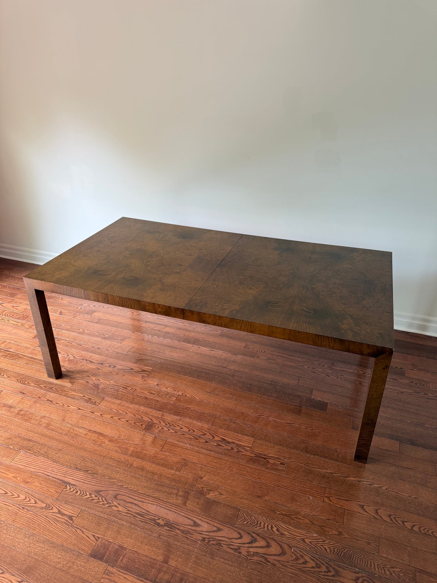 Mappa Burl Wood Parsons Extendable Dining Table