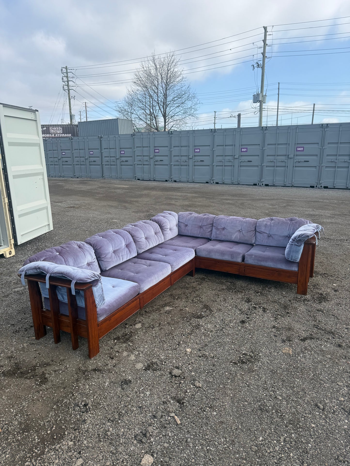 Slatback Sectional Sofa, 1970s