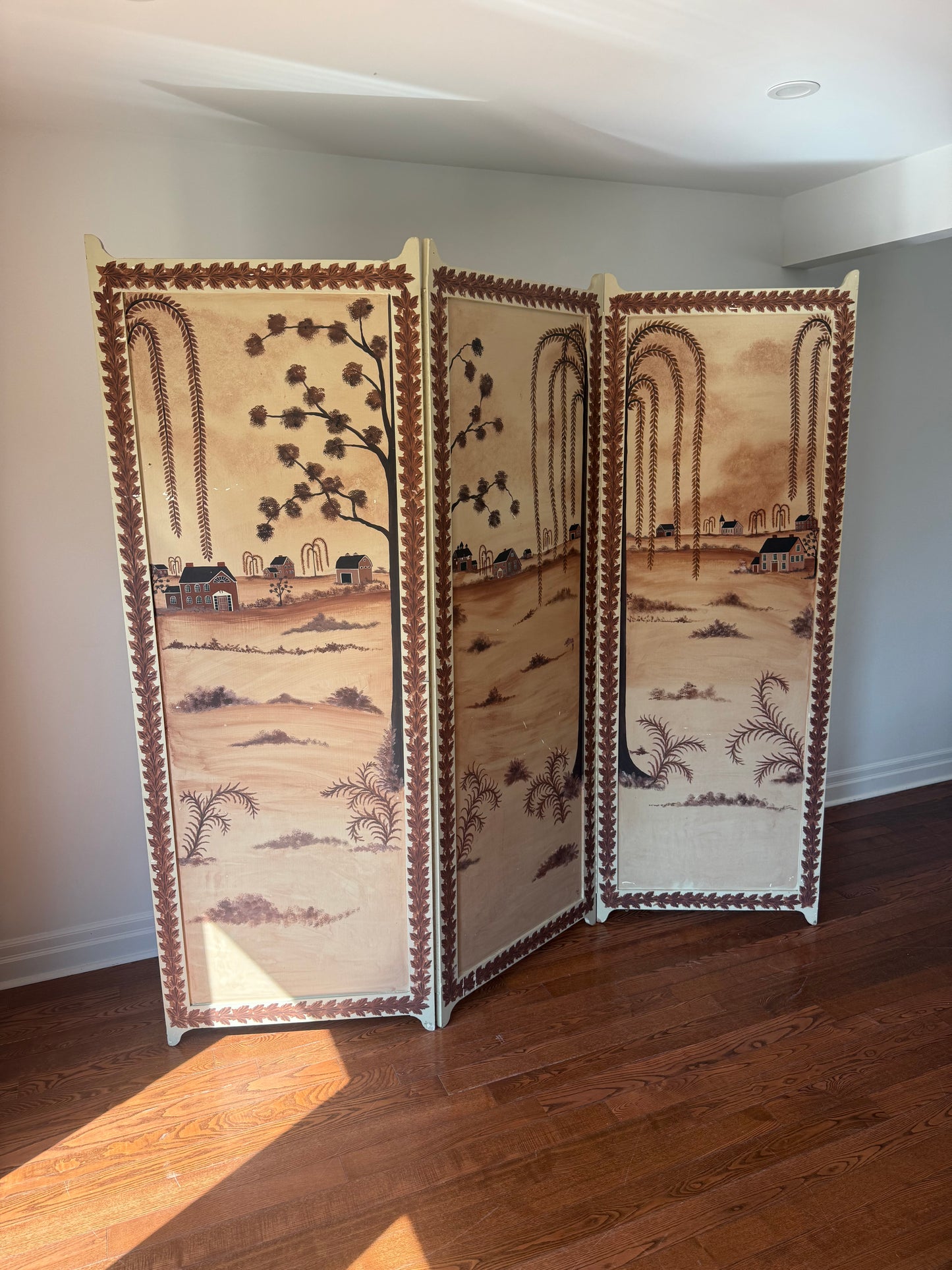 Folk Art Room Divider by Gail Ryan, 1990s