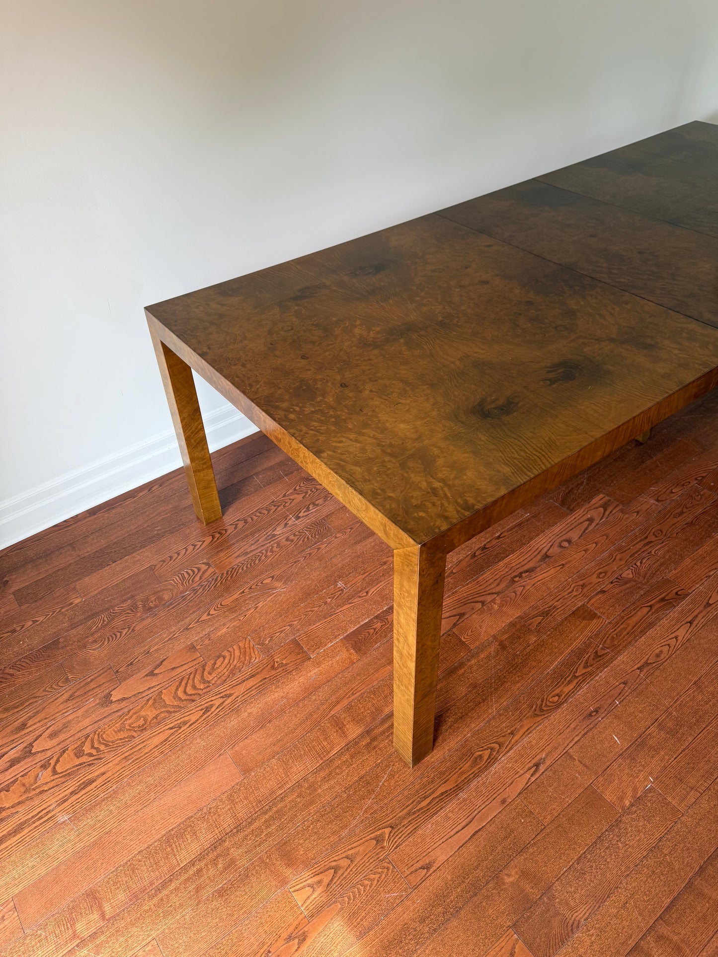 Mappa Burl Wood Parsons Extendable Dining Table