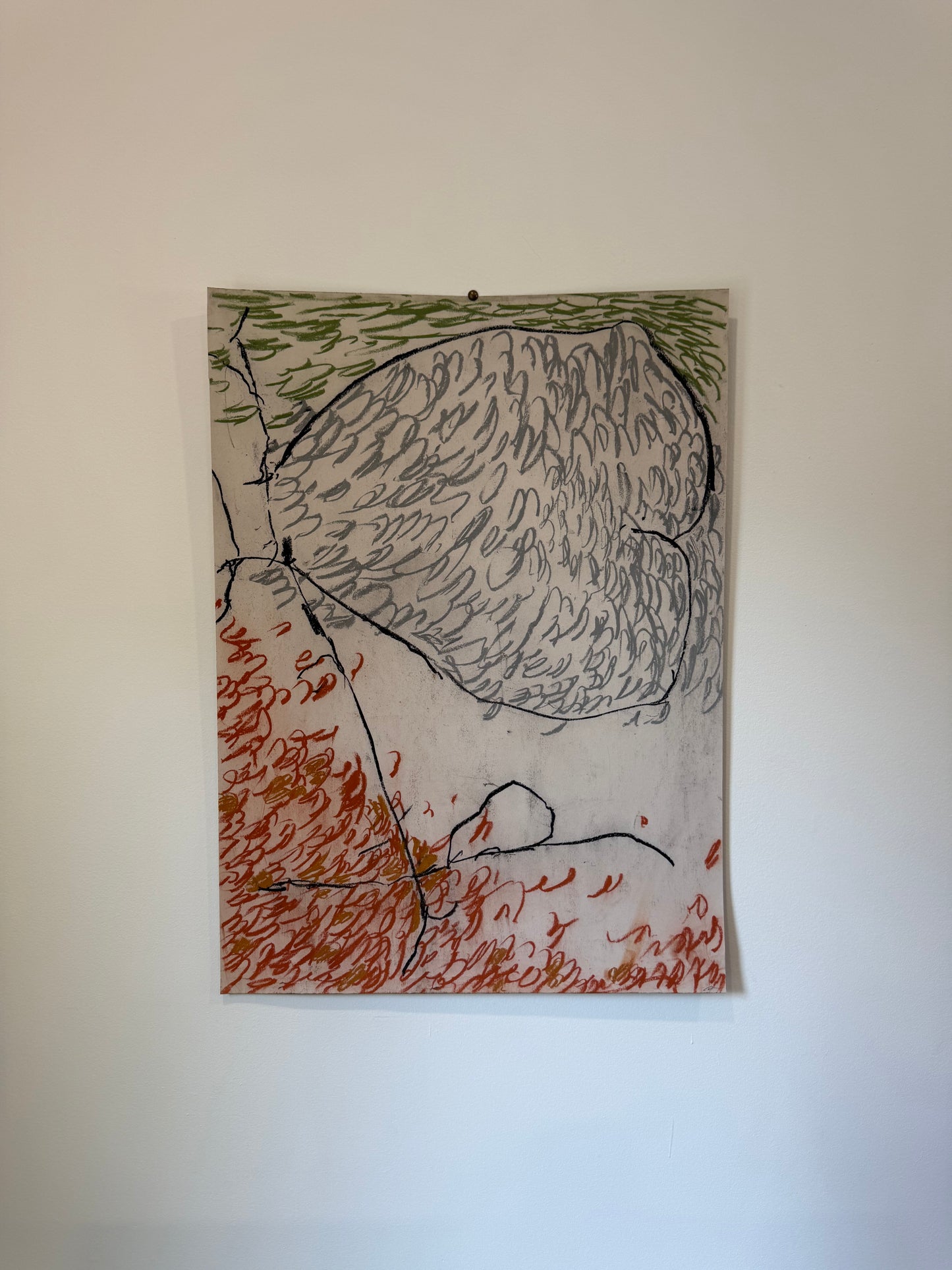Untitled Drawing, pastel on paper, 30" x 22", 2026