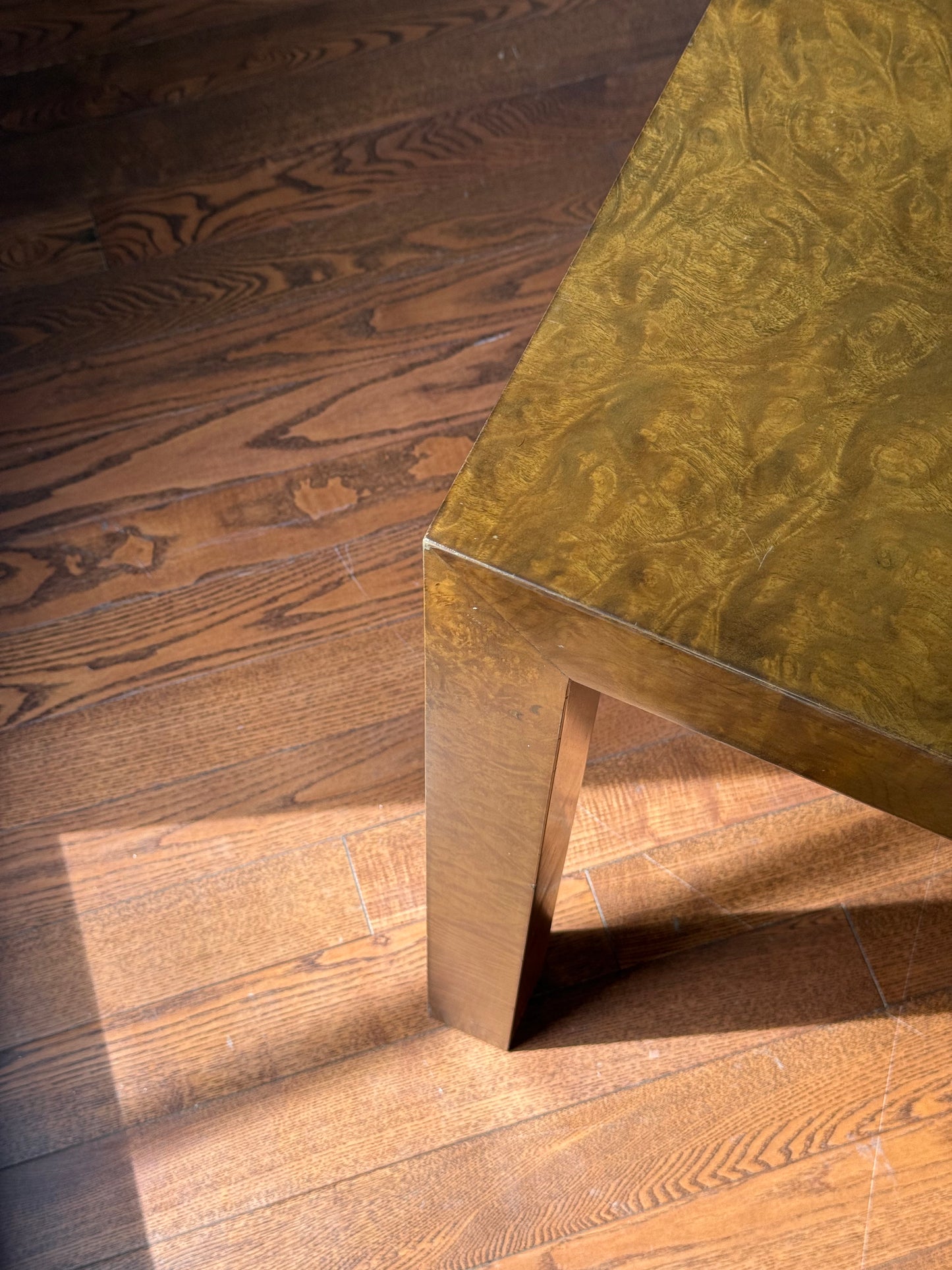 Mappa Burl Wood Parsons Extendable Dining Table