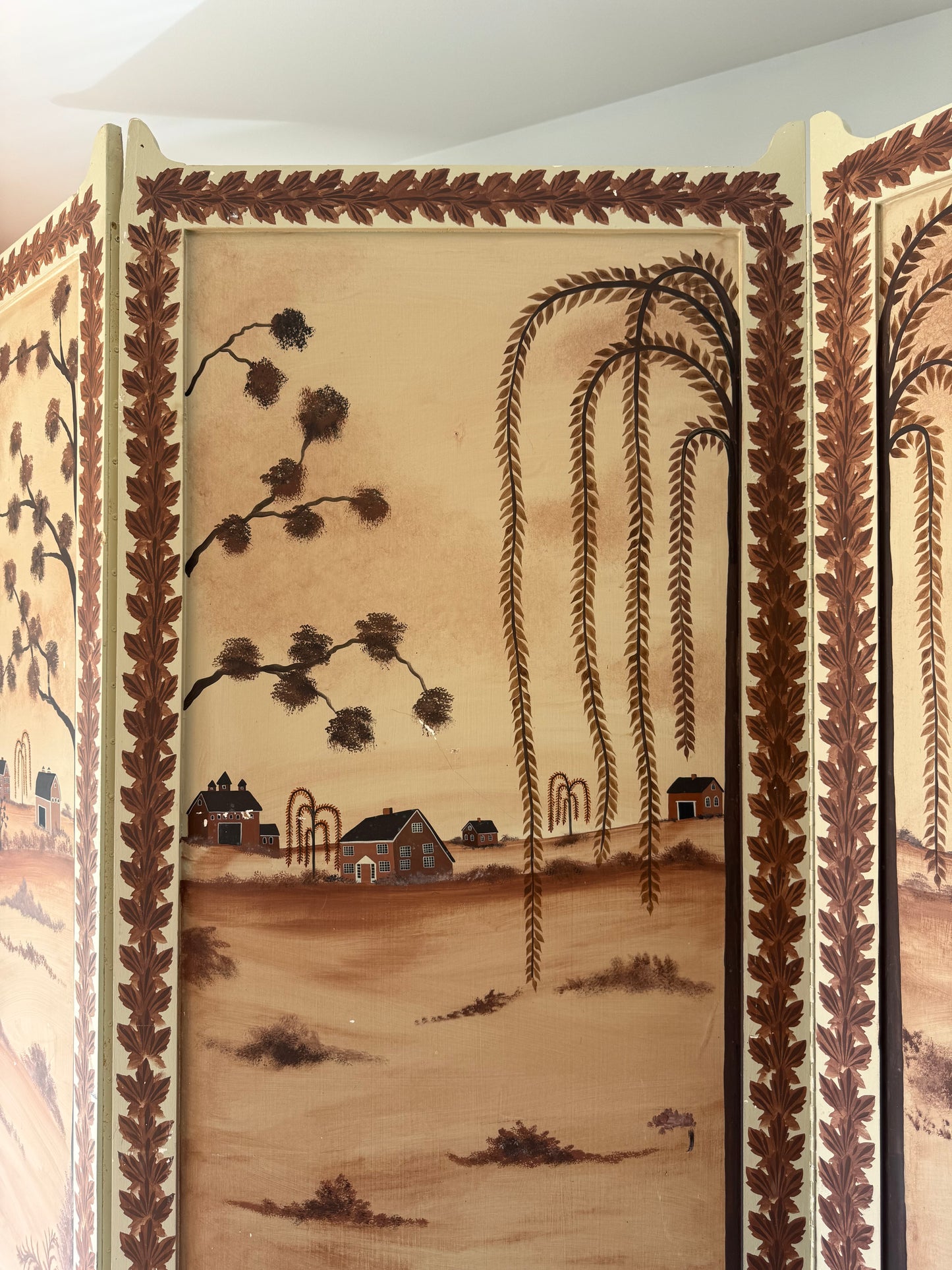 Folk Art Room Divider by Gail Ryan, 1990s