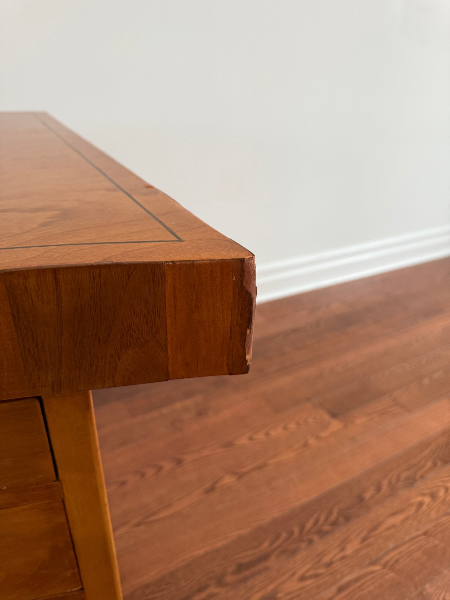 Curved Walnut Writing Desk, 1940s