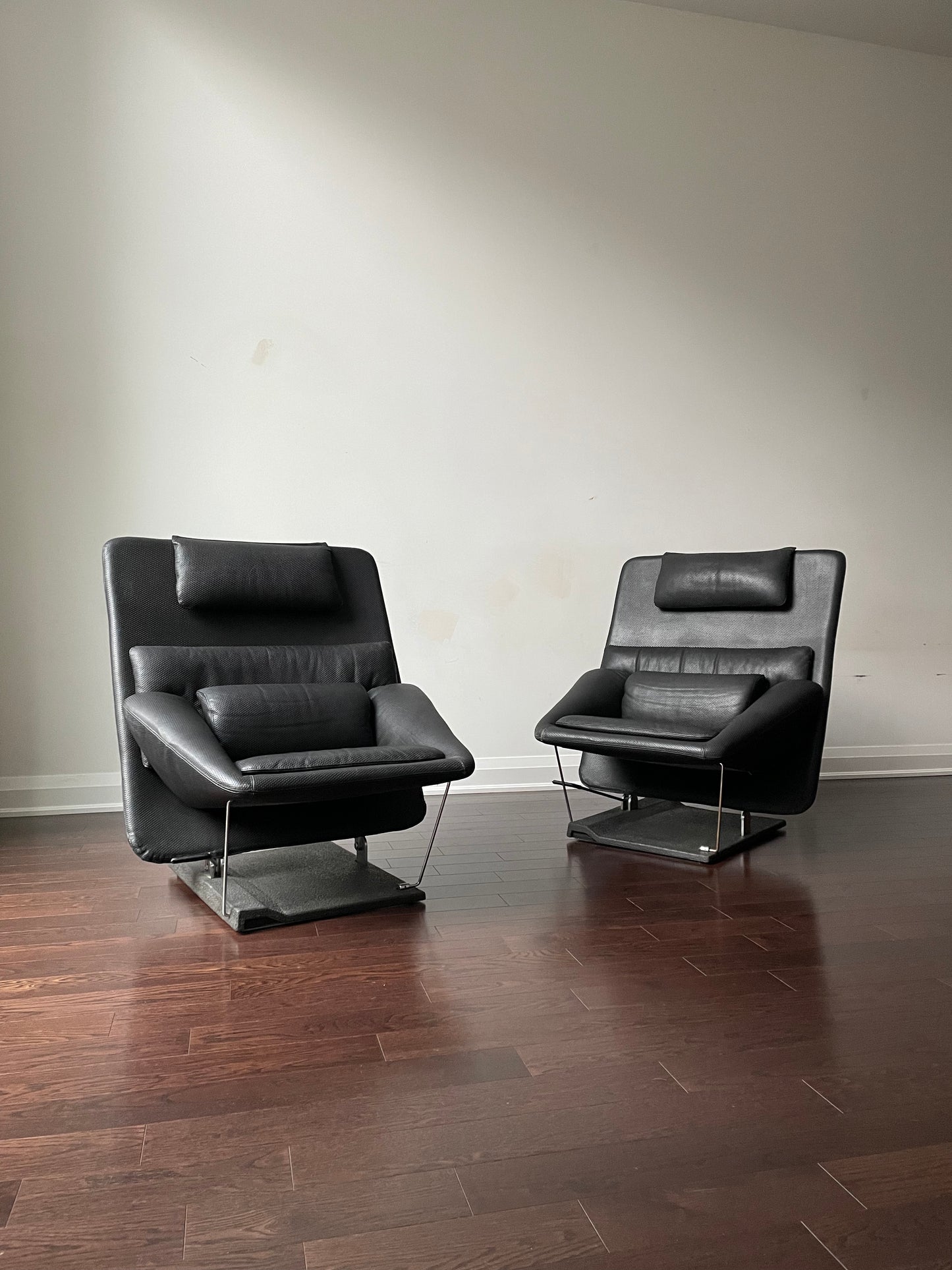 Leather Lounge Chairs for Saporiti Italia