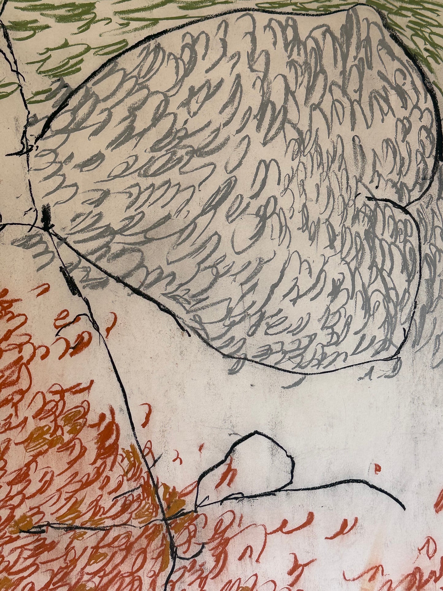 Untitled Drawing, pastel on paper, 30" x 22", 2026