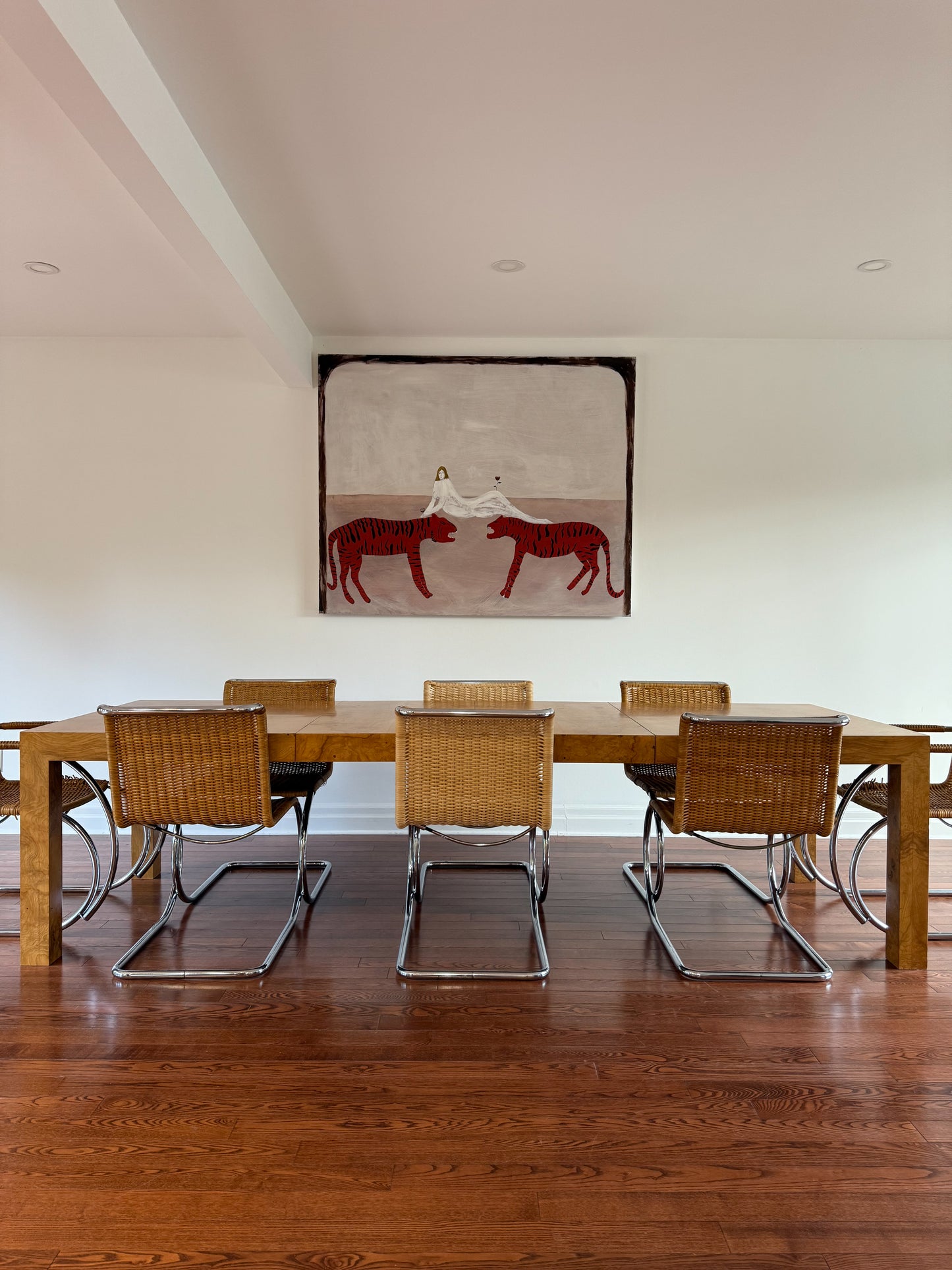 Milo Baughman Burlwood Parsons Dining Table for Thayer Coggin, 1970s