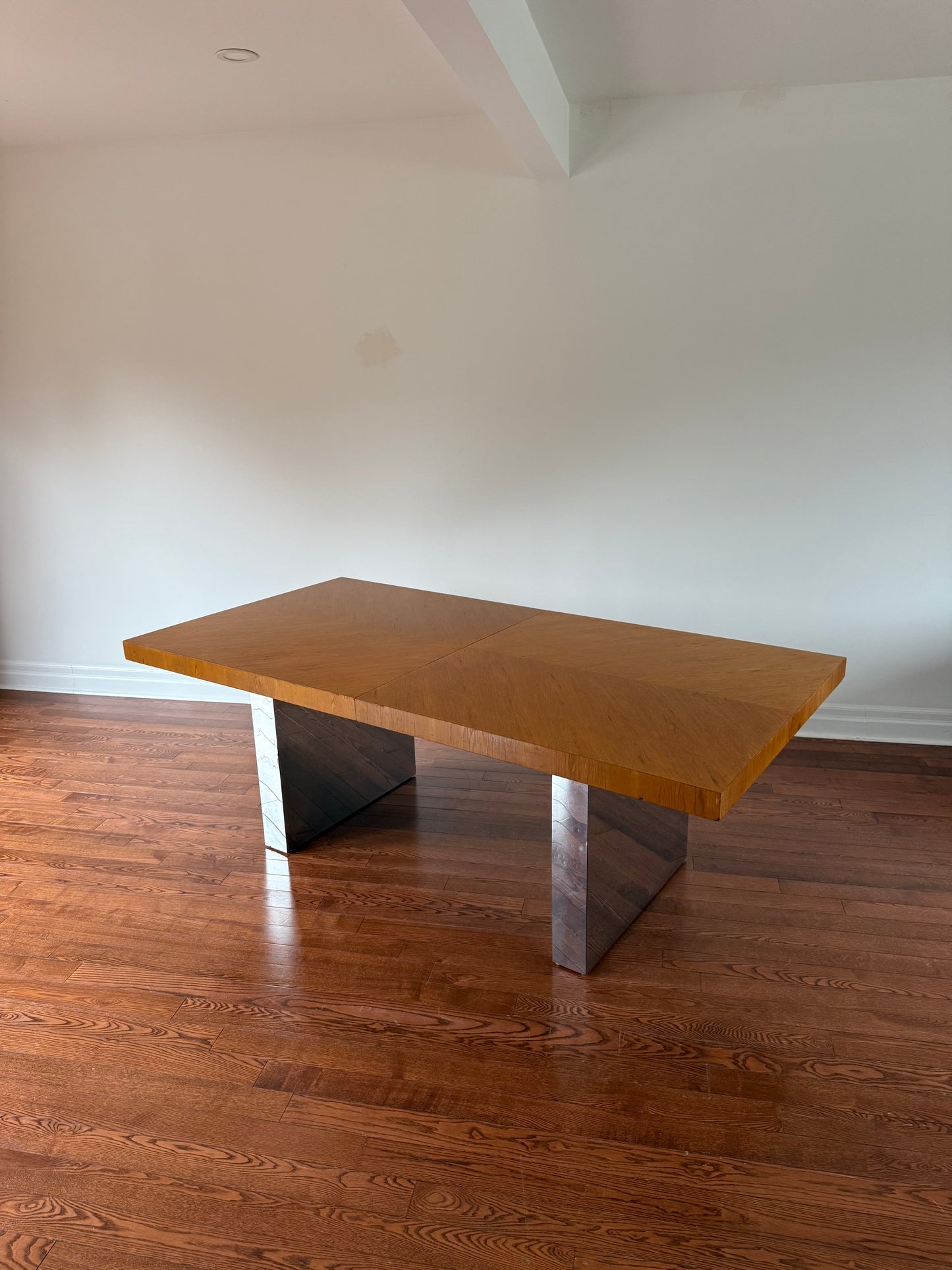 Milo Baughman Chrome & Walnut Dining Table for Thayer Coggin, 1970s