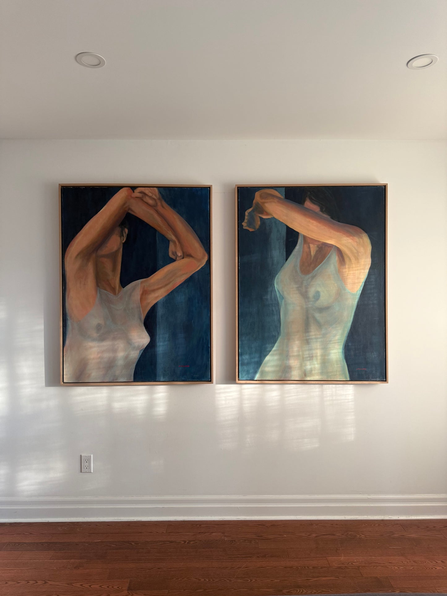 Lady figures, acrylic on canvas, 36" x 48"