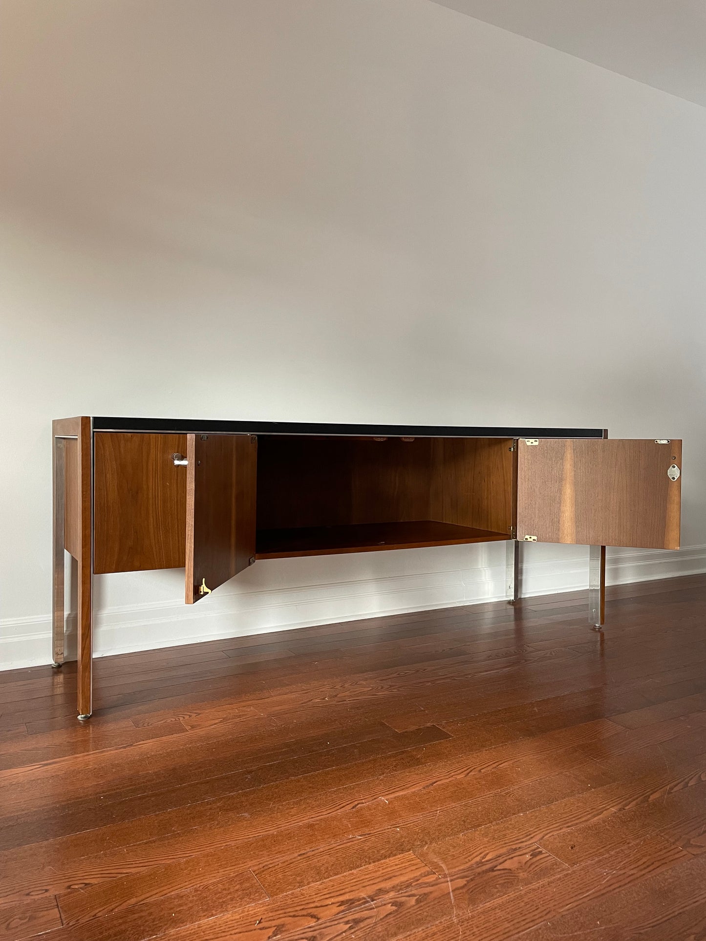 Walnut & Leather Credenza by Biltrite for Herman Miller