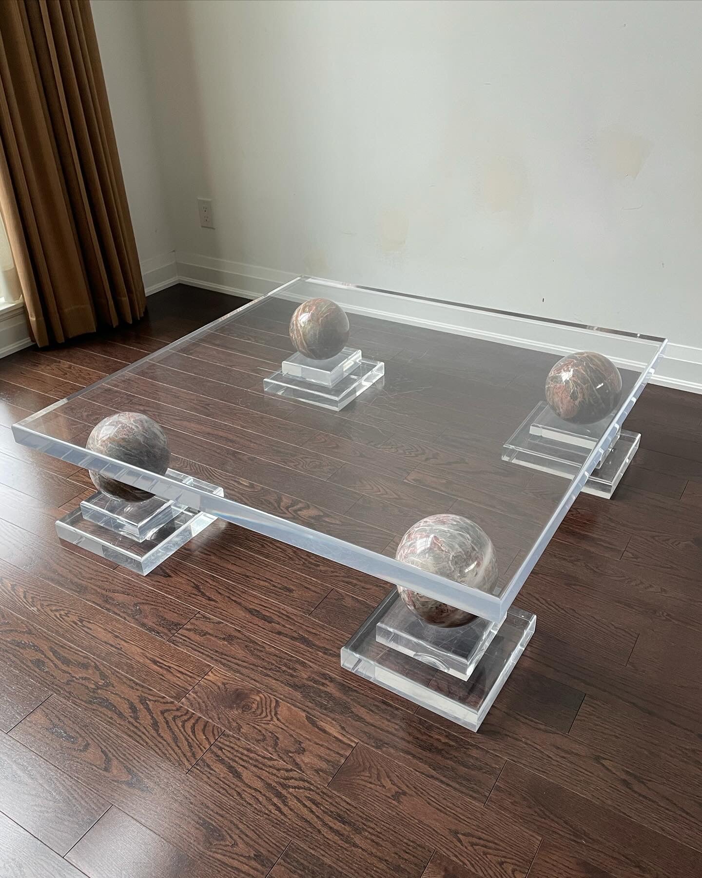 Acrylic and Marble Coffee Table