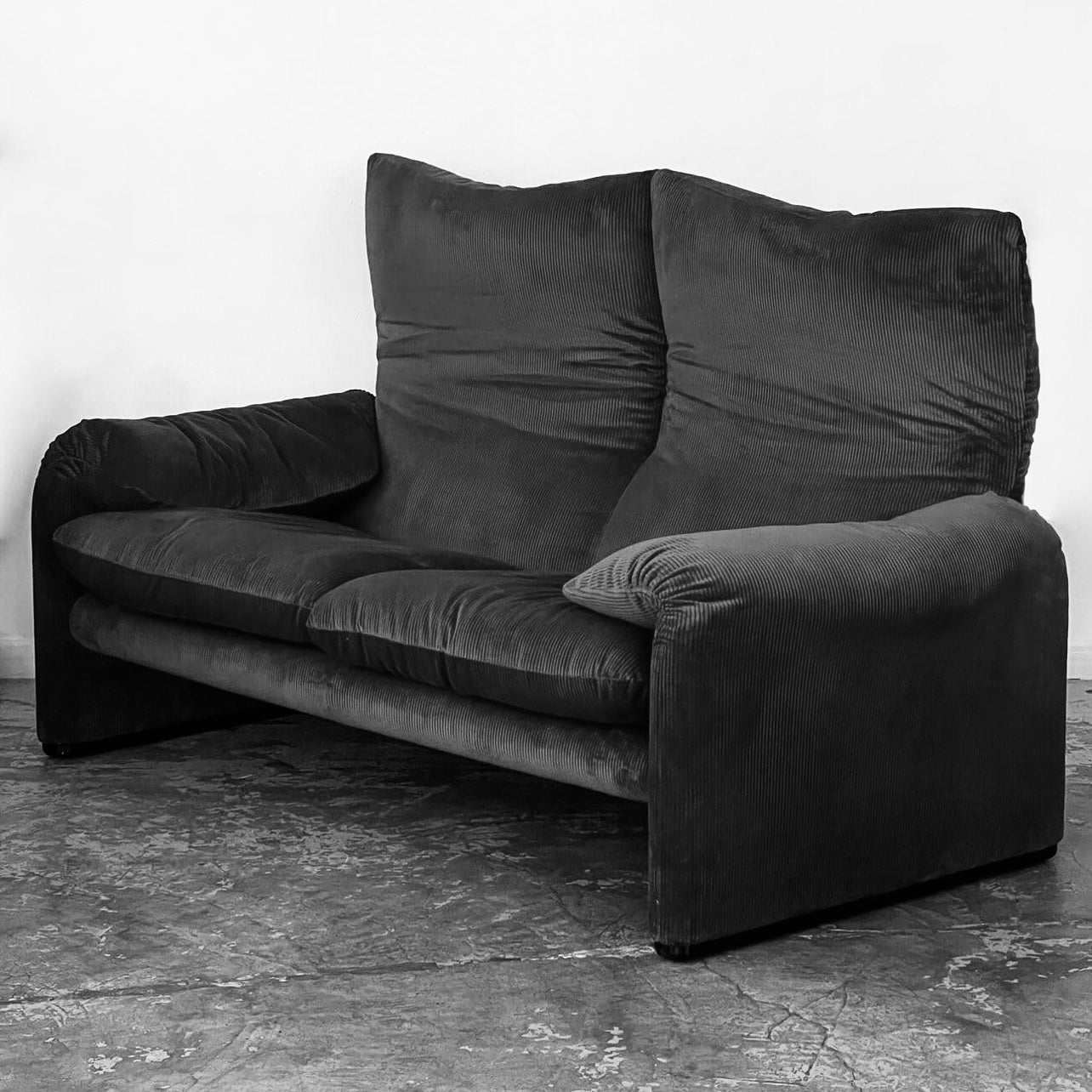 2 x Cassina Maralunga Loveseats, 1970s [Available for Restoration]